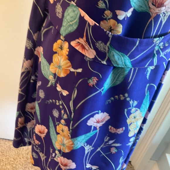 ANTHROPOLOGIE HD in Paris Hidden Isle Silk Floral Print Dress 10 - Picture 11 of 14